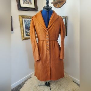 Vintage edwardian victorian style button up asymmetrical bottom coat